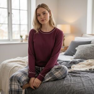 Purple Sleep Sweatshirt with Thumb Holes